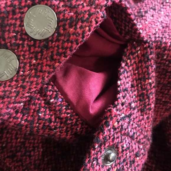 J Jill ⚜️ Burgundy & Black Speckled Tweed Jacket - Picture 10 of 10